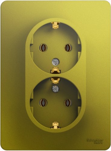 Розетка с заземлением Systeme Electric Glossa 1-м. 2 мод. фисташковый картинка